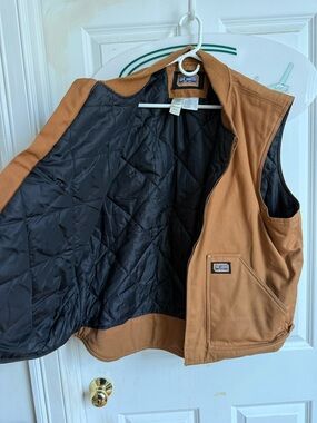 Big Smith Men's Brown Quilted-Lined Work Vest